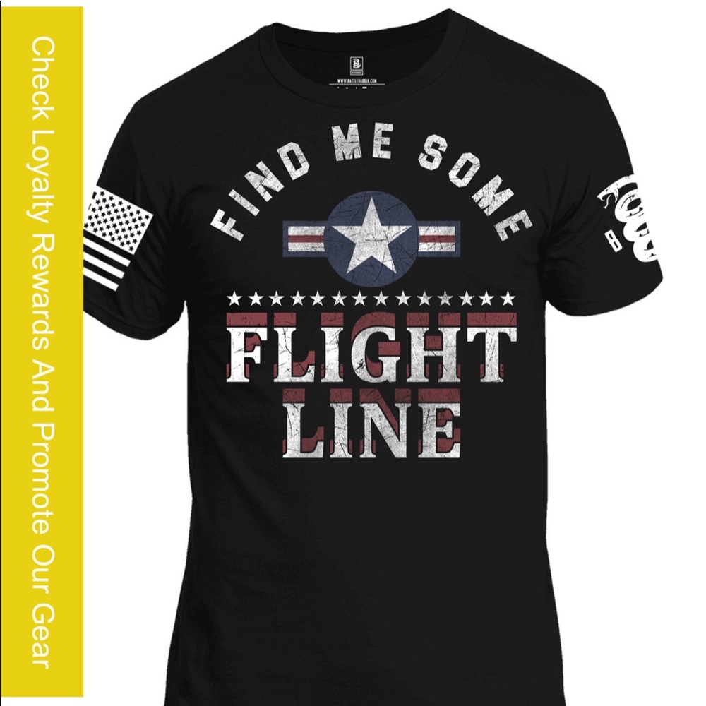 Find Me Some Flight Line White Sleeve Mens T Shirt